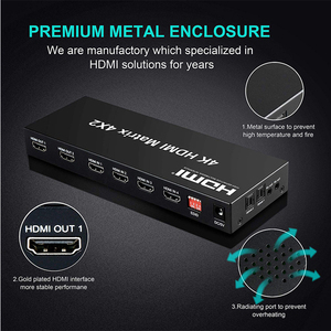 4K 4 2 out video matris değiştirici Splitter 4 2 Out 4x2 4X2 video Matrix anahtarı - Product Image 4