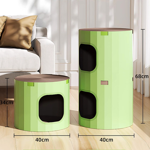 Custom Design Luxe Modern Milieuvriendelijk Extra Formaat Drielaags Papieren Kattenkrabber Huis Toren - Product Image 4