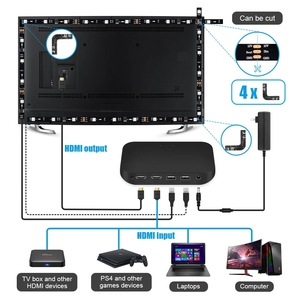 LED-Licht leisten für HDMI-Geräte USB-RGB-Band bildschirm Farbsynchronisations-LED-Licht-Kit für Alexa/Google /TVs Box Umgebungs-TV-PC-Hintergrund beleuchtung - Product Image 5