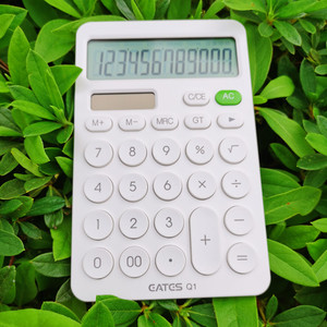 12 Digit White Blue Orange Battery and Solar Power Desk Calculator Large Big Buttons Financial Business <strong>Accounting</strong> <strong>Tool</strong> - Product Image 2