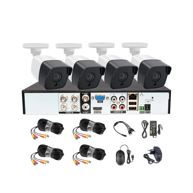 4 Kanaals Cctv Dvr 2mp Ahd Camera Video Surveillance Systeem Met 4 Stuks Outdoor Security Camera Waterdicht