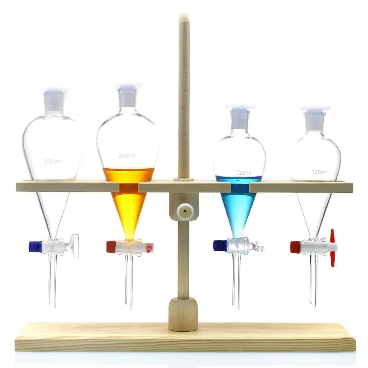 Embudo de separación de caída en forma de pera duradero transparente con capacidad de 2000ml