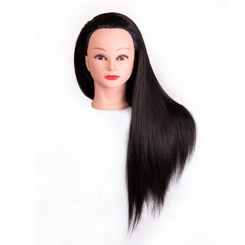 Leeons-pelo sintético trenzado para peluquería, entrenamiento, cabeza de muñeca con pelo, 1B #, venta al por mayor de fábrica