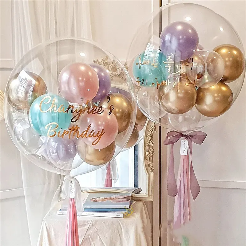 10 18 24 36 polegadas Transparente Bobo Balão Claro Hélio Balão Casamento Festa de Aniversário Decoração Adulto Kids Favor Toy Globos