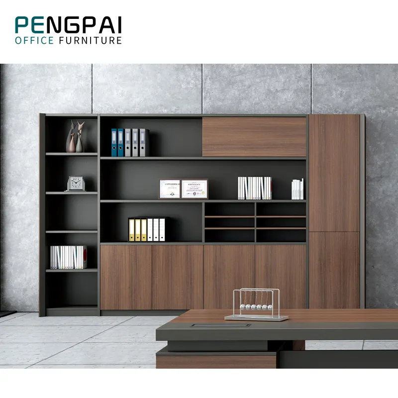 Pengpai moderna parete dell'ufficio ufficio mobile in legno di archiviazione file cabinet