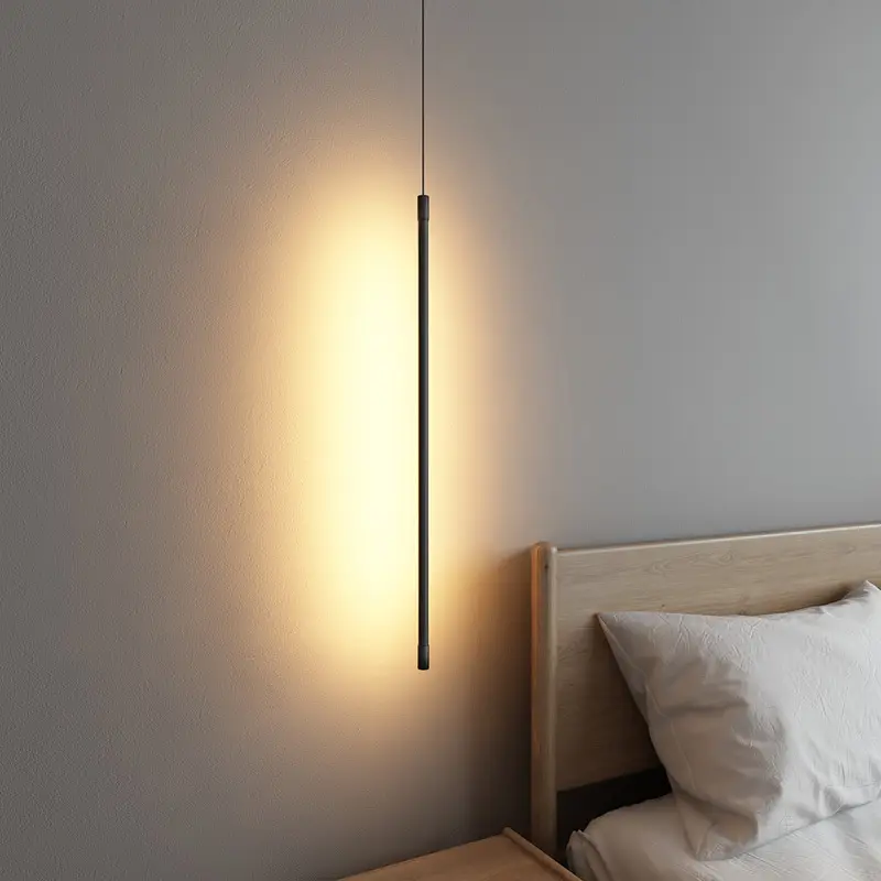 Luces LED colgantes modernas para salón, cocina, sala de estar, dormitorio, lámpara colgante de mesita de noche, color negro