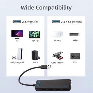 Syong 4-<span class=keywords><strong>Port</strong></span> USB Expander, USB 3.0 Hub, 4 trong 1 USB Hub Splitter, plug-and-play, vỏ nhựa cho máy tính xách tay máy in máy ảnh bàn phím - Product Image 6