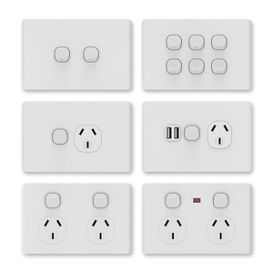 Yeni stil 2 gang 2 yollu 10 amps SAA onaylı avustralya güç noktaları soket çıkış elektrik LED ışık duvar anahtarları ev - Product Image 6