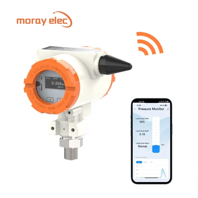 Moray ME6001P alimentado por batería 4G LoRaWAN WiFi pantalla LCD Digital bajo consumo Sensor de presión inalámbrico inteligente