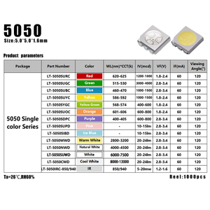 LTLIGHT 5050高ブライトパープルLEDチップSMD LED照明および回路設計高品質プロフェッショナル工場 - Product Image 5