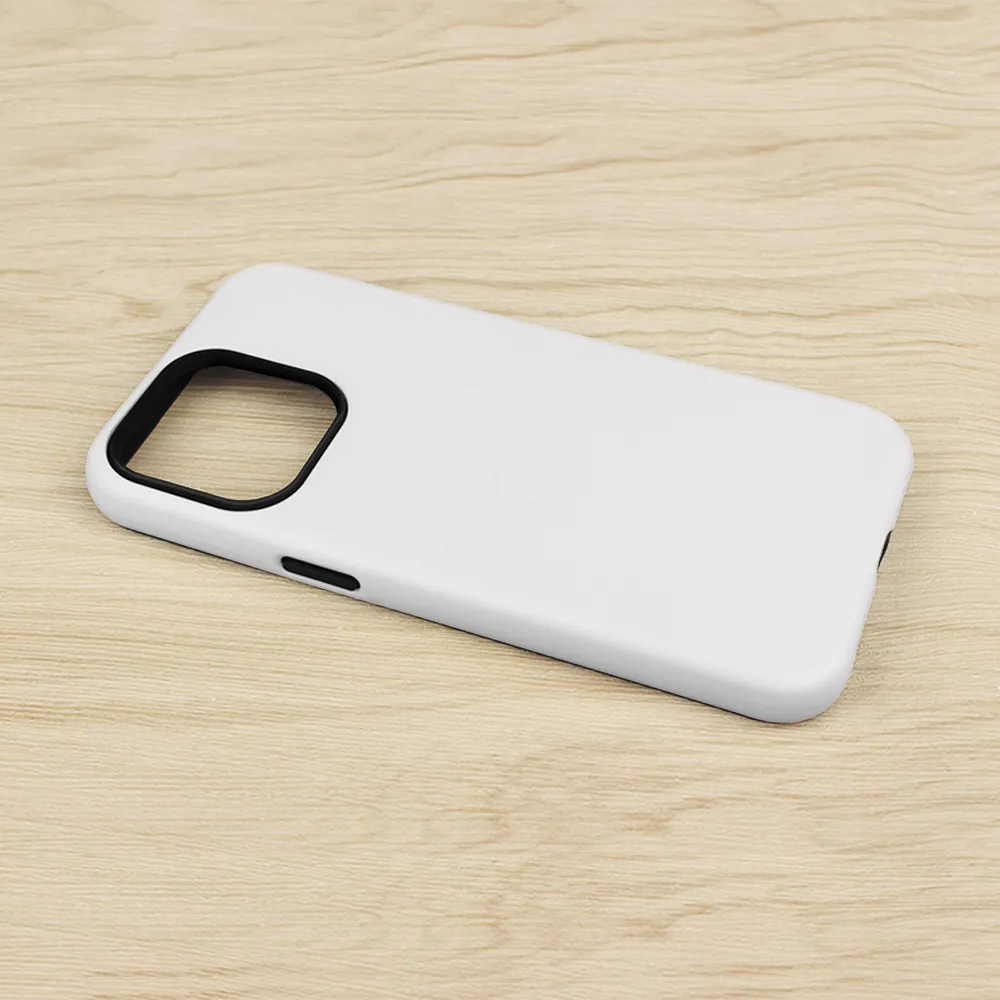 Prezzo all'ingrosso bianco 3D 2 in1 pellicola di sublimazione custodie per telefono con superficie opaca lucida per iPhone 15 / 15 Plus/14 Pro max/13 /12