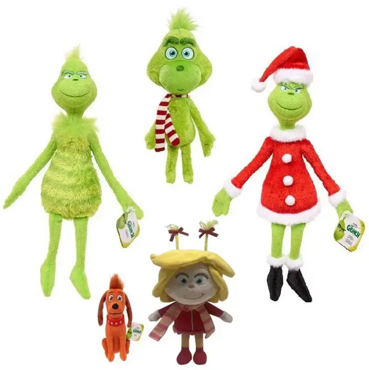 Precio barato 12 "Navidad monstruo verde muñeca fabricante de peluche Grinch elfo peluche niños divertido juguete de peluche regalos de Año Nuevo