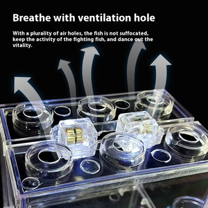 Mini trong suốt <span class=keywords><strong>Acrylic</strong></span> hồ cá với nhỏ vuông xây dựng khối thiết kế máy tính để bàn hiển thị đứng cho Chiến Đấu Cá - Product Image 6