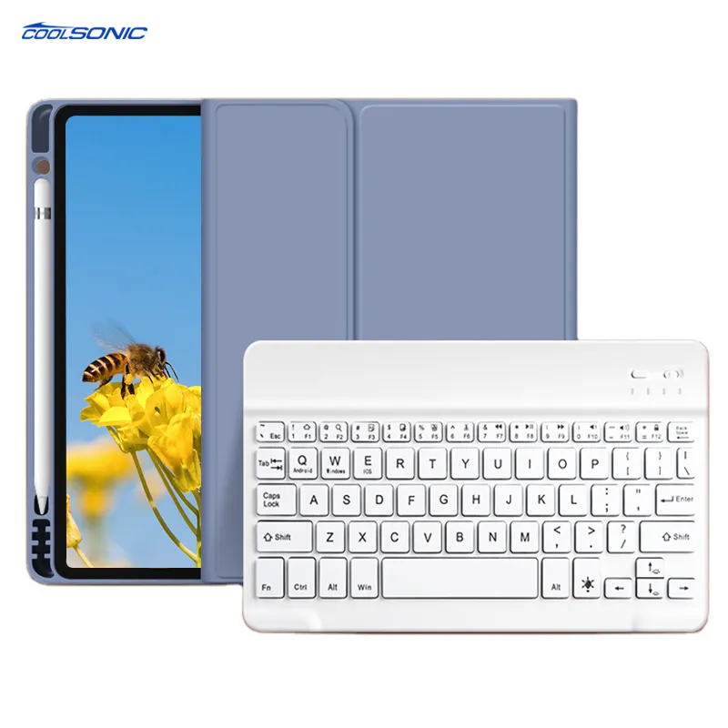 2022 New Release Soft Silicone TPU Cover Wireless BT Keyboard Tablet Case Cover For iPad 10.2 9th Generation for iPad Pro 2022
