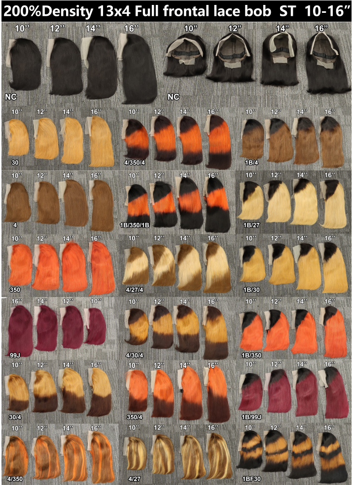 13x4 lace color list bob