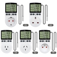 Thermostat Digital Temperature <strong>Controller</strong> Socket Outlet With <strong>Timer</strong> Switch <strong>Sensor</strong> Probe