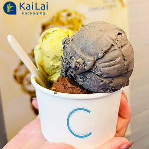 ถ้วยกระดาษใส่ไอศกรีมพร้อมฝาปิด4/5ออนซ์ถ้วยโยเกิร์ตของหวานแบบย่อยสลายได้บรรจุภัณฑ์สำหรับอาหารโลโก้ตามต้องการ - Product Image 2