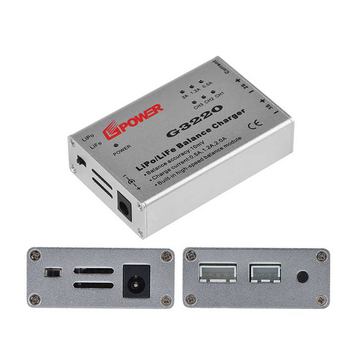 Cargador de batería Lipo 2S 3S, módulo de equilibrio de alta velocidad incorporado para Avión RC 7,4 V 11,1 V, cargador de vida G3220