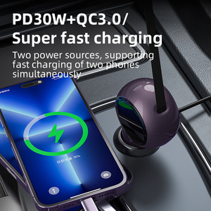 60W Super Fast Multi-Function Car Charger Telescopic Type-C Wall Charger 30W PD <strong>Output</strong> Quick Charging <strong>CCS</strong> Connection Phone - Product Image 5