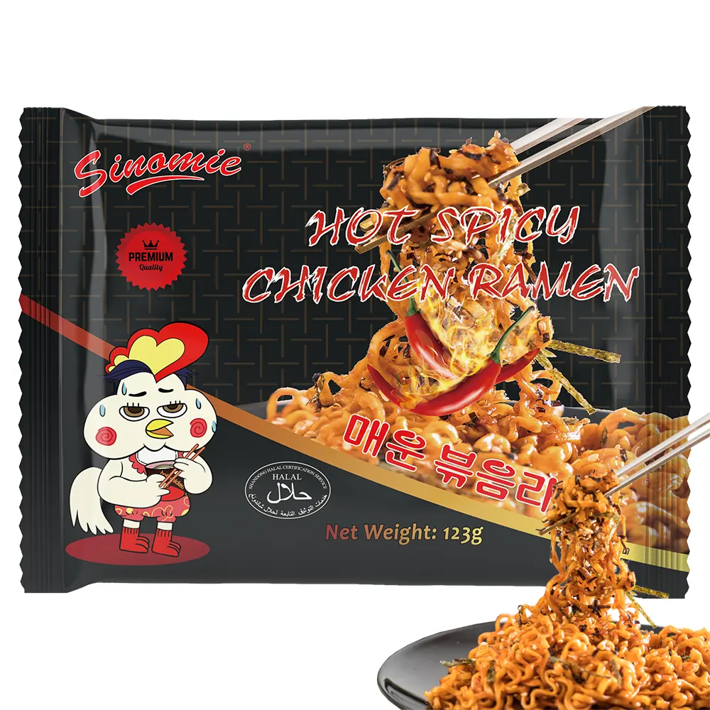 Hotspot all'ingrosso stile coreano Fast Food HALAL Hot piccante pollo Ssamyang Noodles piccante salsa di peperoncino spaghetti istantanei