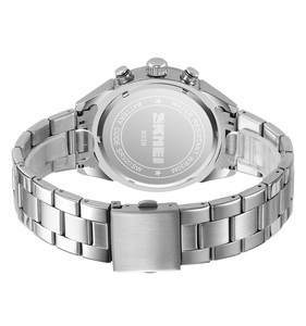 नए डिजाइन स्केमी 9338 क्लासिक वाटरप्रूफ तारीख चांदी वाटरप्रूफ घड़ी पुरुषों के लिए स्टेनलेस स्टील - Product Image 4