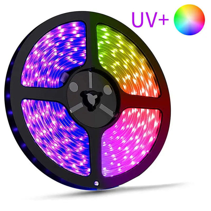 OEM 12V Color Changing Halloween Decor UV RGB Led Strip Blacklight Party Black Light Outdoor Waterproof LED Smart Strip Lights