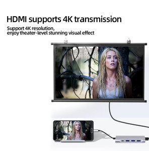 5in1 USB 3.0 Hub Ultra ince veri USB Splitter hdmi hub ile 3USB3.0 + PD + 4K HDMI kitap Laptop için yüzey PS4 sürücü Flash sürücü - Product Image 2