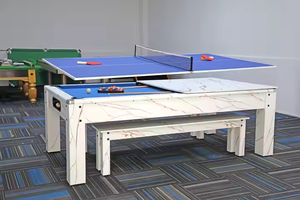 Factory Price Modern Style <strong>3</strong> in 1 <strong>Multi</strong> <strong>Functional</strong> <strong>Game</strong> <strong>Table</strong> Billiard <strong>Table</strong> Tennis and Dining Top <strong>with</strong> Benches - Product Image 6