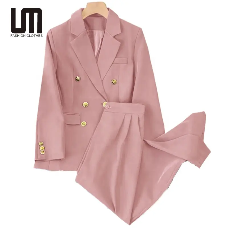 Liu Ming Fashion Wholesale primavera autunno donna Blazer di fascia alta 2 pezzi pantaloni Set