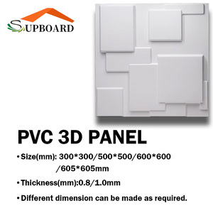 佛山家居装饰3D黑色钻石PVC天花板图案面板 - Product Image 4