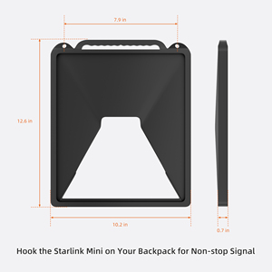 Starlink Mini <strong>Flexible</strong> Silicone Protective <strong>Shell</strong> with Metal Spring Hooks Anti-Drop Black Cover for Mobile Use and Camping - Product Image 4