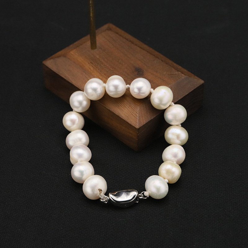 GB0204C-1 Pulsera con conjunto de perlas de agua dulce blancas