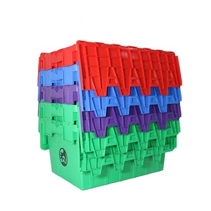 Heavy Duty Large Warehouse Storage <strong>Stackable</strong> Plastic <strong>Container</strong> <strong>Stack</strong> and Nest Tote with Lid - Product Image 3