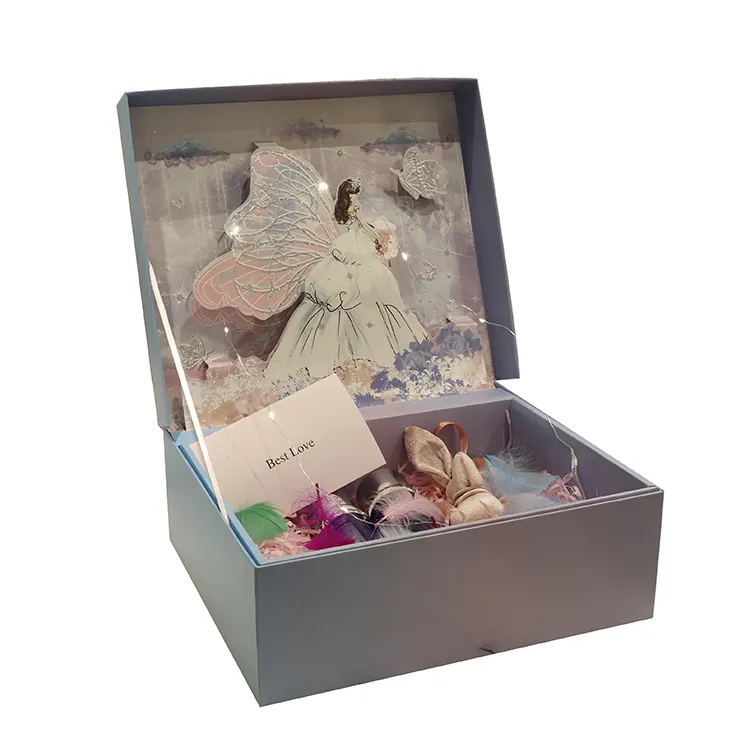 Confezione regalo con scatola Pop-Up 3D in carta per le vacanze di natale di san valentino con luce a Led all'ingrosso
