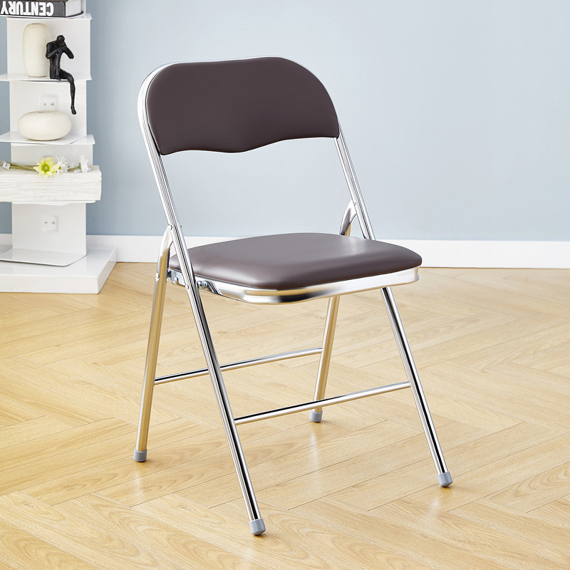 Electroplated silver frame with brown leather surface