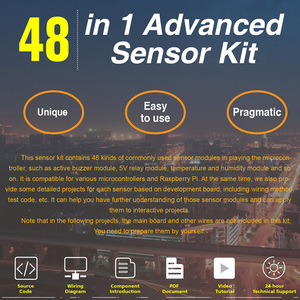 Kit de inicio de Sensor Keyestudio 48 en 1 de alta calidad para proyectos de bricolaje Arduino (sensores de 48 piezas) Kit de módulo electrónico de programación