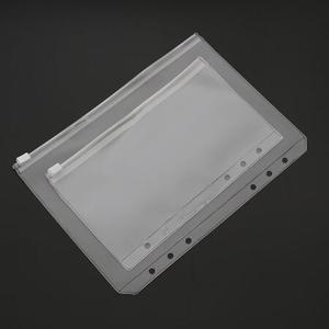 A6 temizle PVC belge dosya fermuarlı çanta plastik kart dosya klasörü çanta gevşek yaprak fermuar kılıfı zarf halka bağlayıcı - Product Image 5