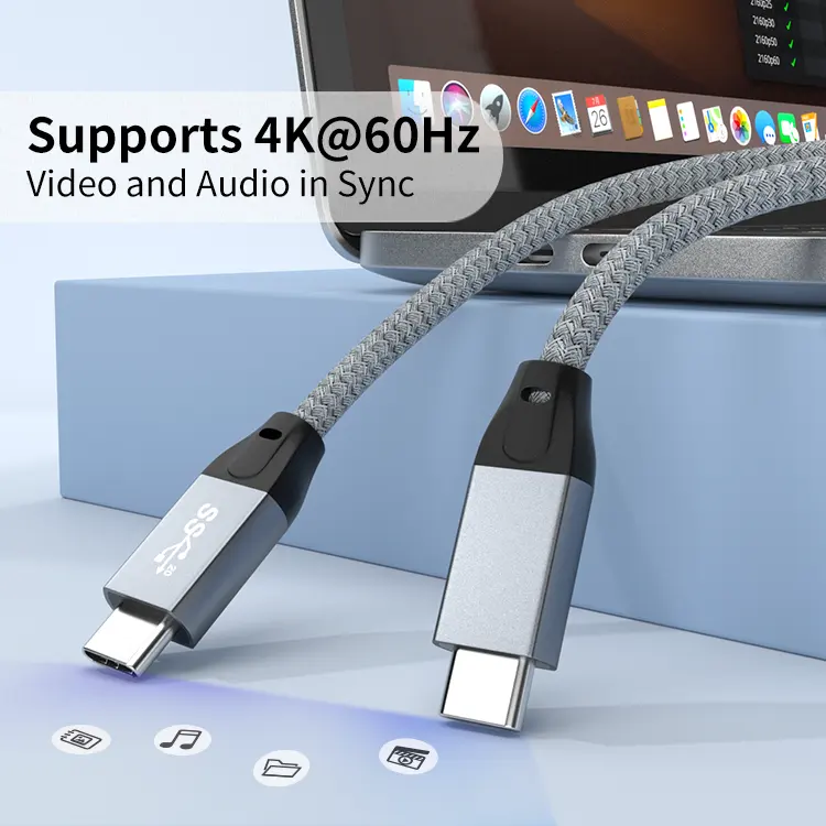 Cabo usb 3.2 gen 2x2 tipo c, adulto, venda quente, cabo 20gbps 5a 100w usb c para usb 0.5m 1m 1.5m 2m 3m, com chip eletrônico