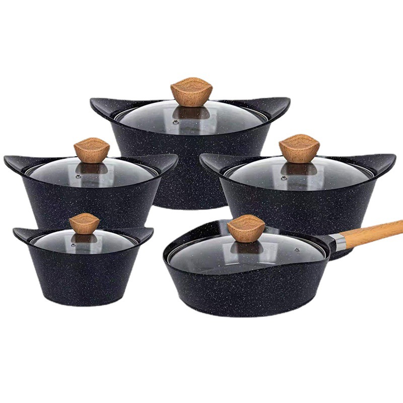 Zogifts High-Quality Popular Pink None Stick Cookware <strong>Set</strong> New Style Useful 10PCS <strong>20</strong>/24/28/32Cm Soup Pots Deep Fry Pans