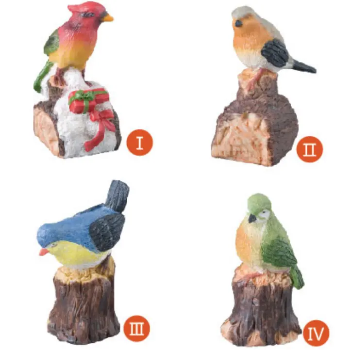 Figurita de pájaro de resina con Sensor de movimiento cantando para decoración del hogar y el jardín