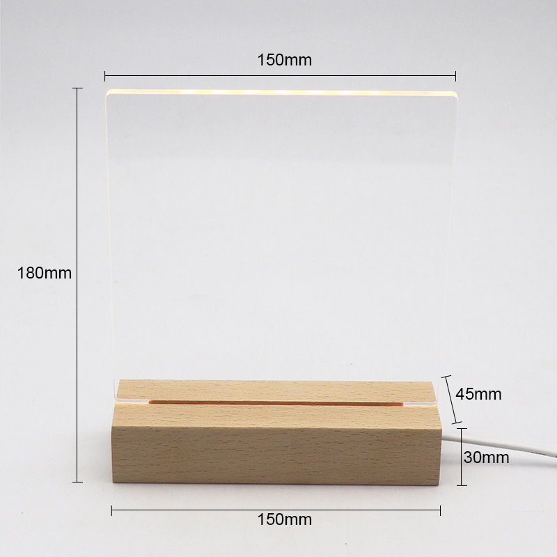 Bois-Rectangle 150x45x30mm + Acrylique : 150x150x5mm