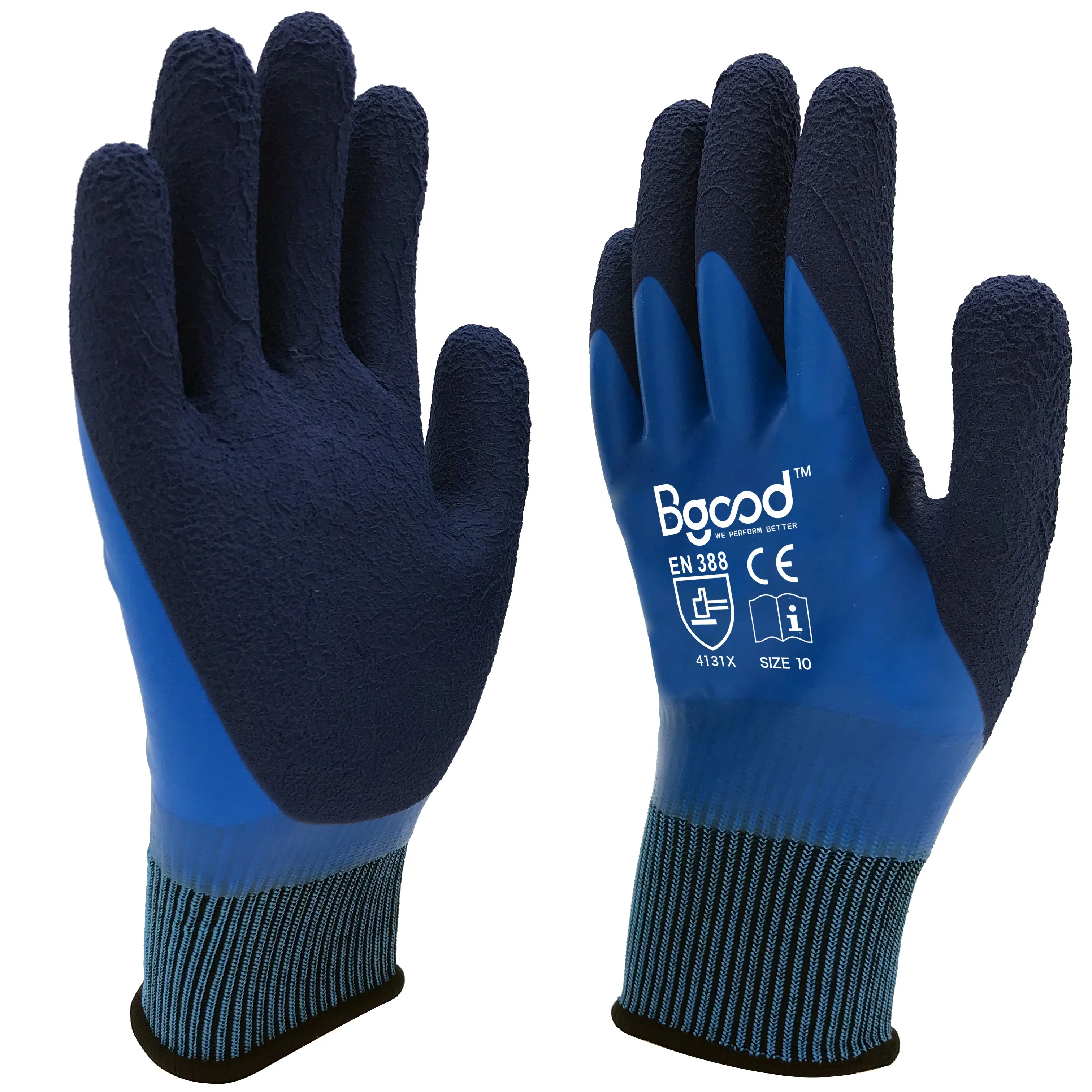 Guantes de mano de nivel 5 de seguridad para niño azul de calibre 13 para trabajador de la construcción guante de nitrilo guante