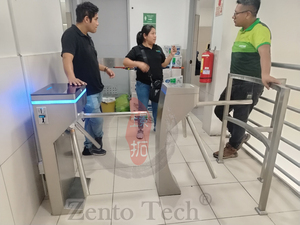 Zento High Security 304 Edelstahl-Gesichts erkennung QR-Code-Zugangs kontroll system 3-Arm-Stativdrehkreuz für Büro und Fitness studio - Product Image 5