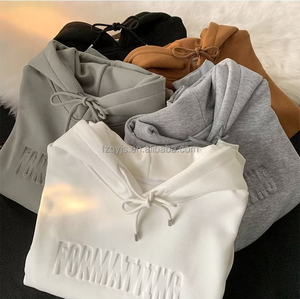 Sản Xuất Tùy Chỉnh Nặng Người Đàn Ông Quá Khổ Áo Dập Nổi Bông 400gsm Hoodies Trang Phục Logo Thương Hiệu Riêng Mens Áo - Product Image 2