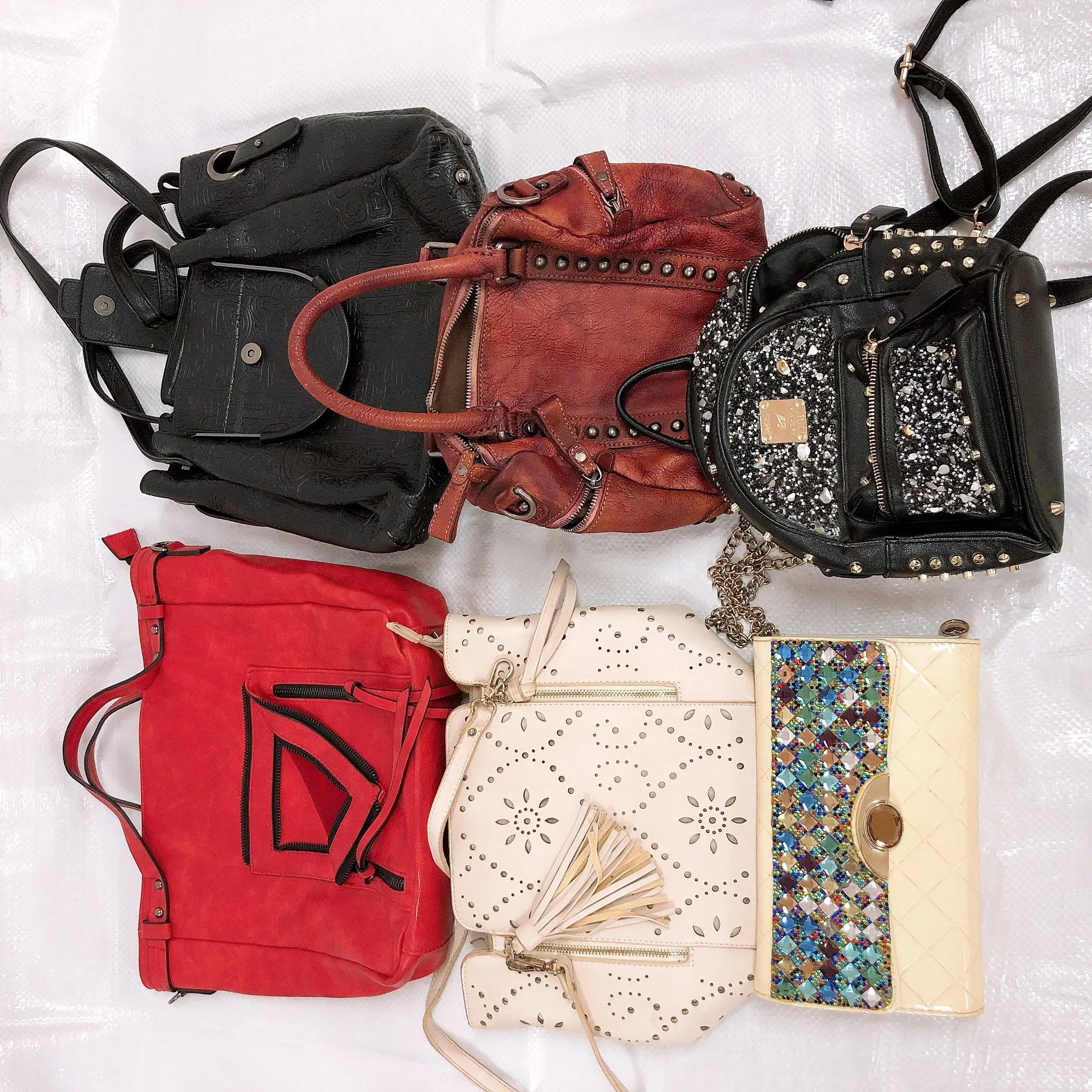 second hand used leather bags for Africa Asia Chinese hot sale bags ladies leather bags