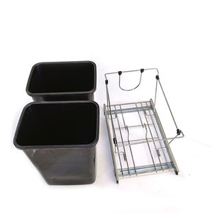 Double Sliding Pull-Out Waste Bin <strong>Containers</strong> Rectangular Storage Bucket Kitchen Hotel <strong>Built</strong>-<strong>in</strong> Structure Steel PP <strong>Garbage</strong>