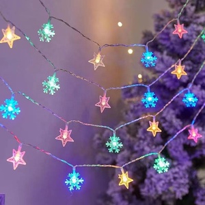 L Fuente de fábrica Iluminación decorativa de Navidad al aire libre Copo de nieve LED Cadena de luces para árbol Vacaciones Camping Luz - Product Image 6