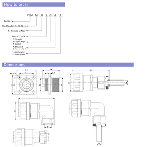 Прямой штекер для пайки, русский разъем 2PM18 7P - Product Image 3