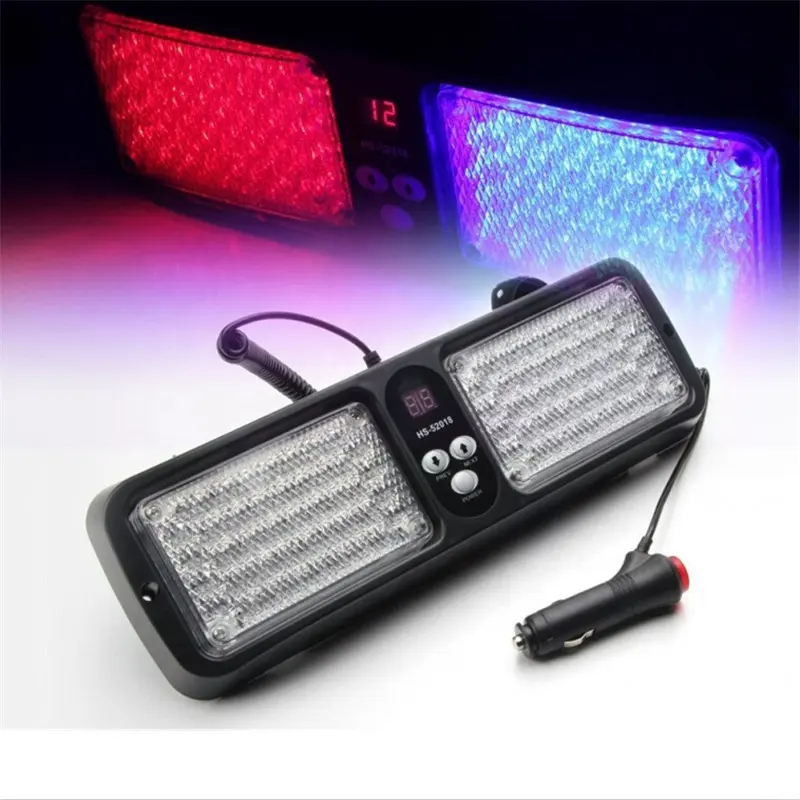 차량 태양 바이저 방패 패널 램프 12V 86 LED 자동차 앞 유리 비상 경고등 12 플래시 모드 위험 스트로브 신호등