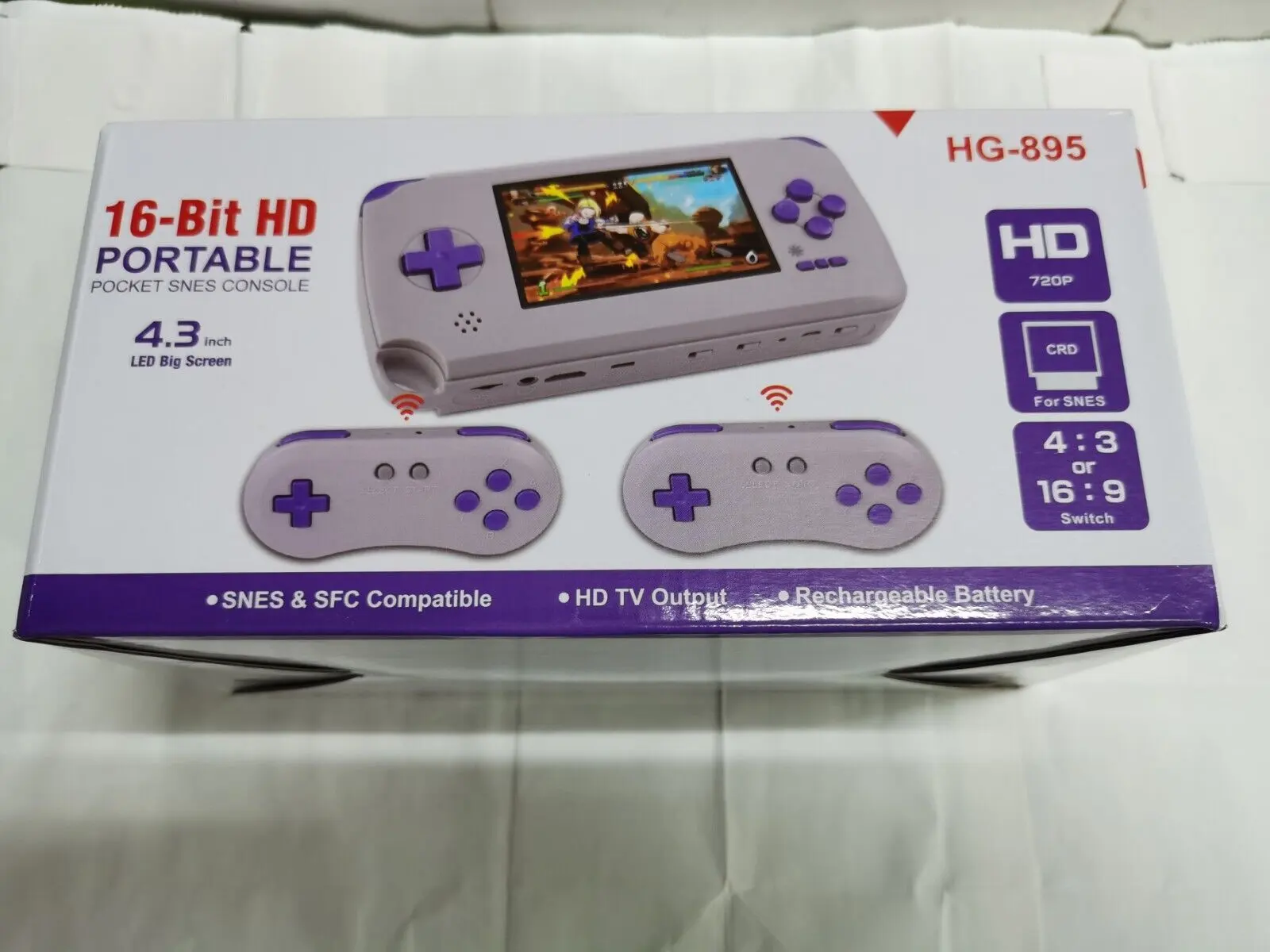 Nueva pantalla IPS de 2,4 pulgadas, videojuegos Retro, SNES, consola de juegos portátil SFC, región de lectura gratuita, cartuchos originales